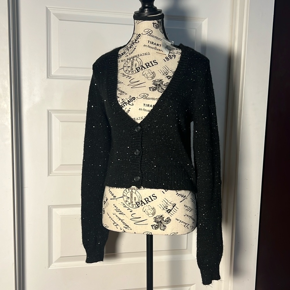 NWT Aeropostale shimmery crop button up sweater